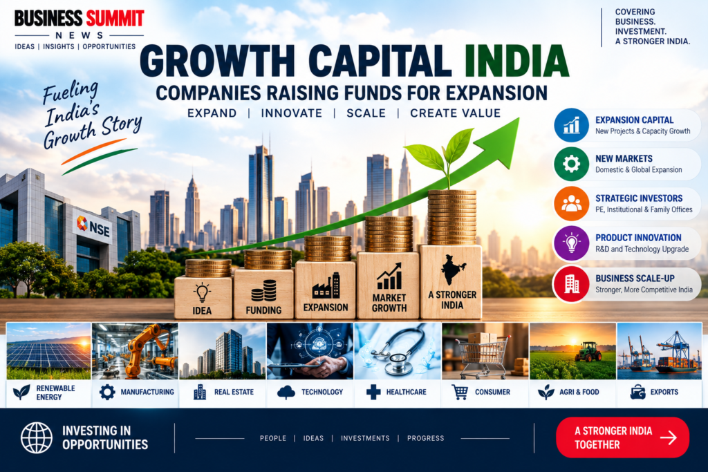 Growth Capital India – Companies Raising Funds for Expansion, Strategic Investment and Business Growth