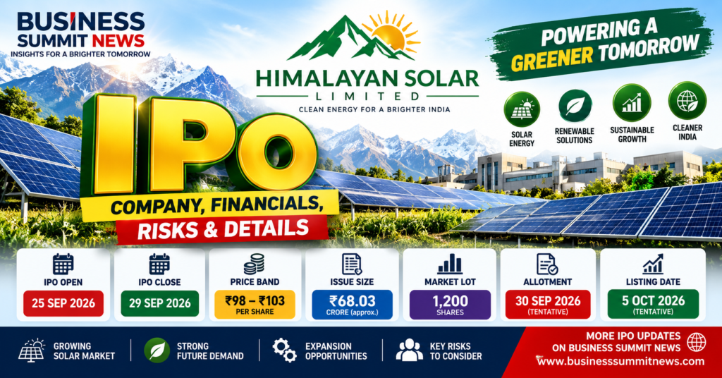 Himalayan Solar Limited IPO financials risks price band dates and listing details