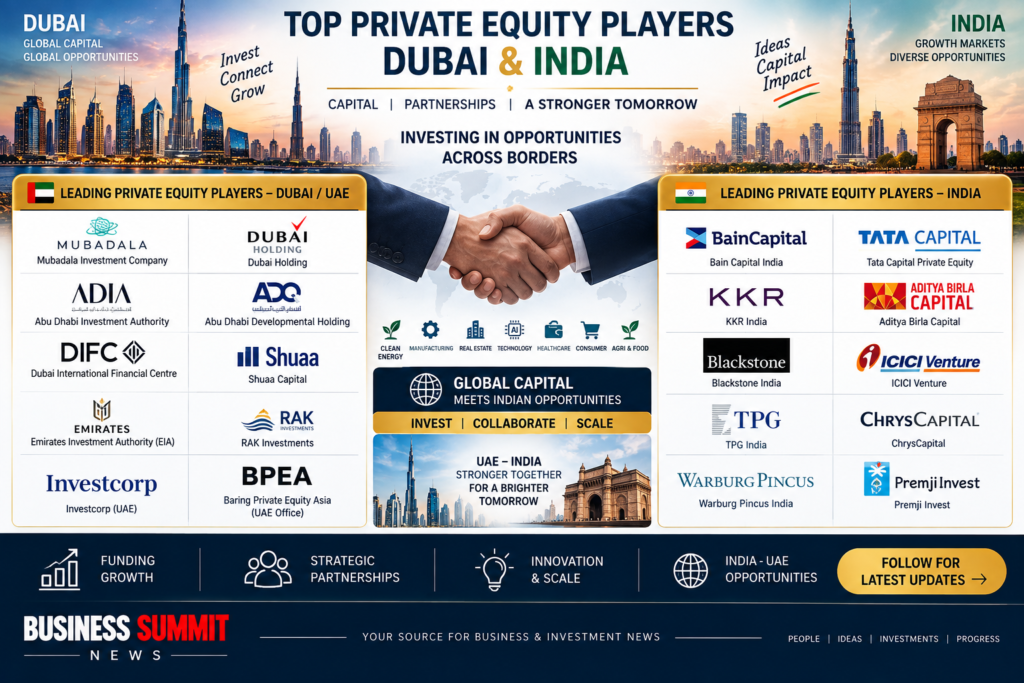 Private Equity Players Dubai and India – UAE India Investors, PE Funds and Investment Firms