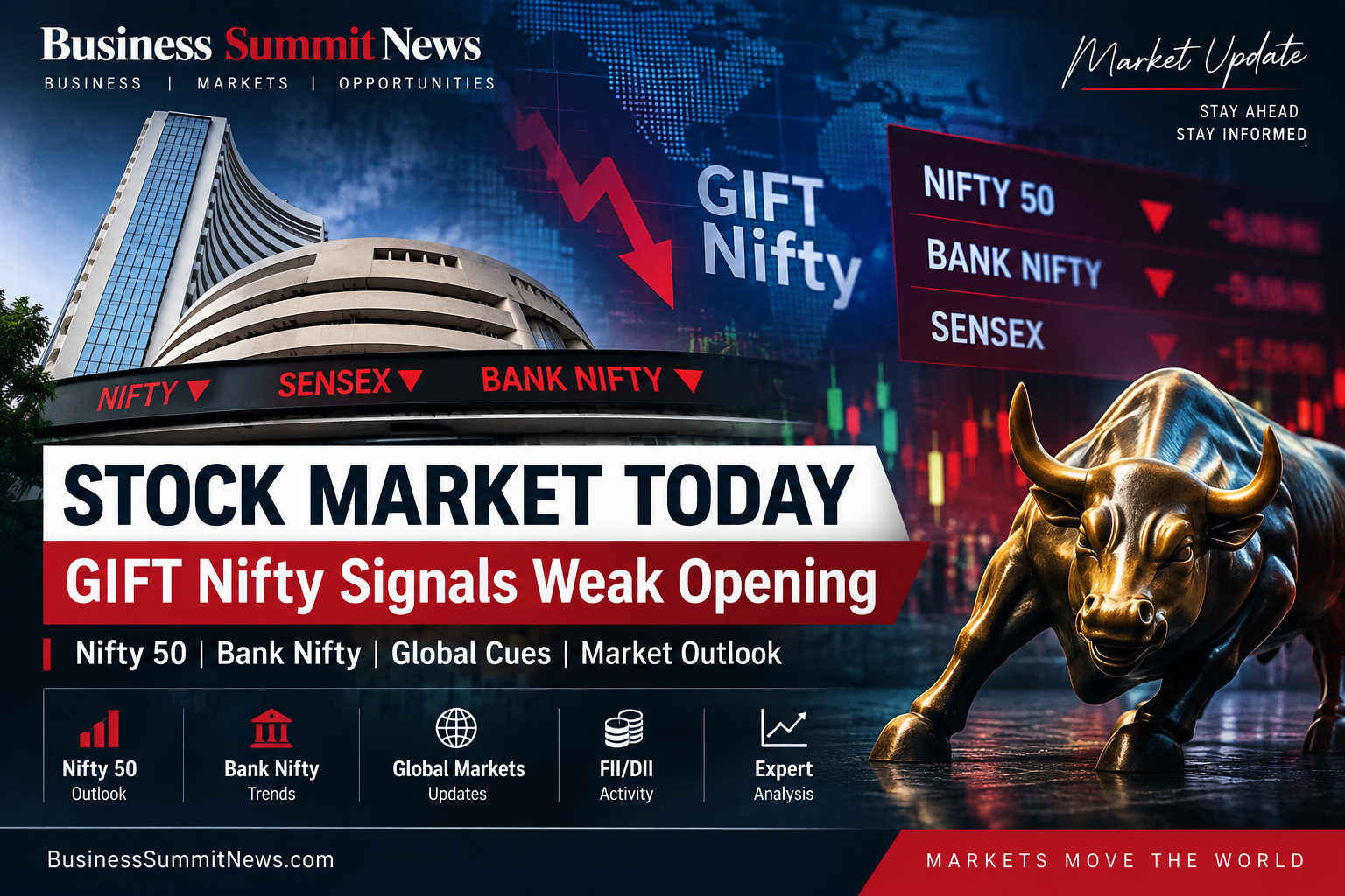 Stock Market Today 17 September 2026 – GIFT Nifty signals weak opening for Nifty 50, Bank Nifty and Sensex